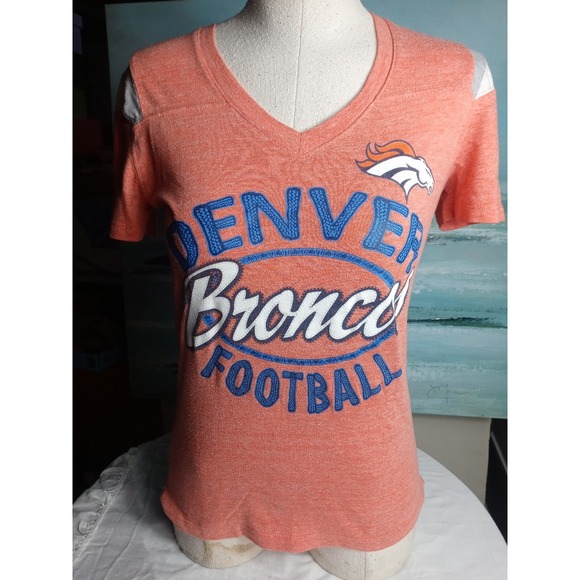Denver Broncos Short Sleeve NFL Shirt Apparel Women Small‎ T Shirt Orange - Picture 3 of 9